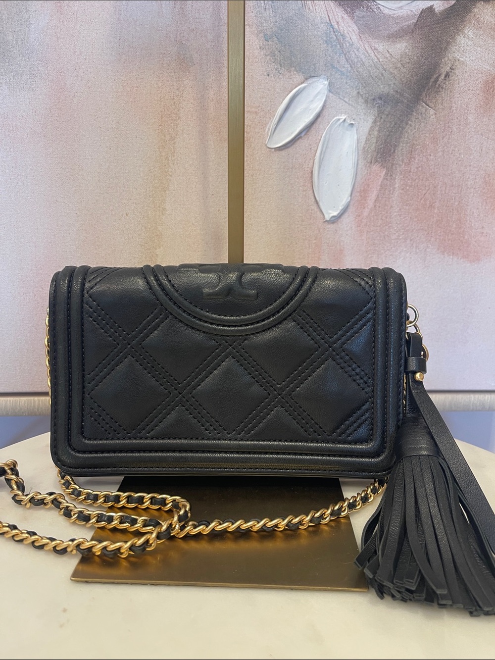 Tory Burch Fleming Soft Wallet Crossbody Bag in Black